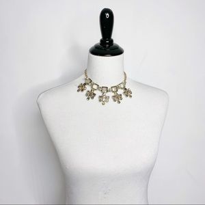 WHBM multi stone statement necklace crystal pearl